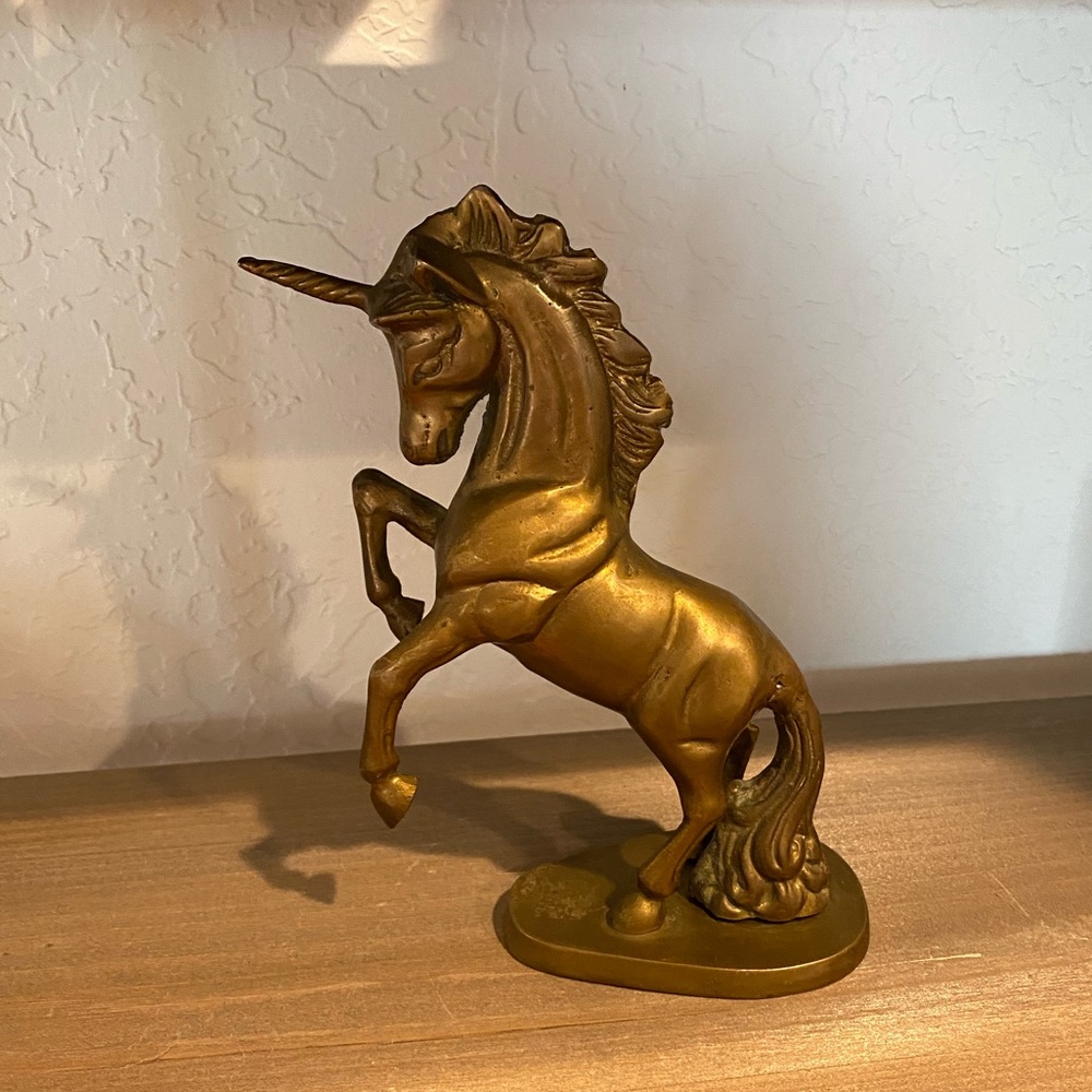 Vintage Solid Brass Mythical Unicorn